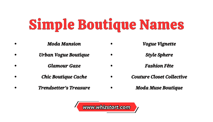 Simple Boutique Names