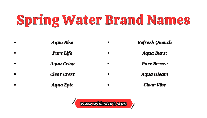 Spring Water Brand Names