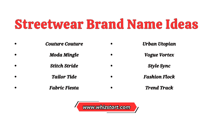 Streetwear Brand Name Ideas