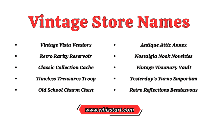 Vintage Store Names