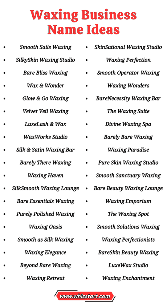 Get Smooth and Sassy 780+ Waxing Business Names Ideas Whiz Start