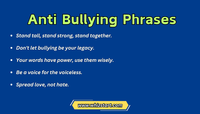 Anti Bullying Phrases