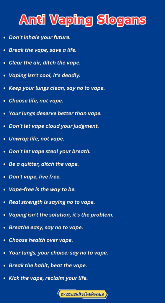 250+ Top Anti Vaping Slogans and No Smoking Slogans - Whiz Start