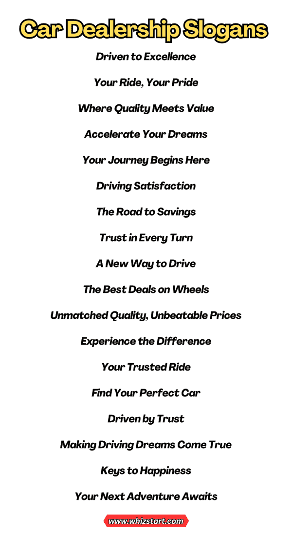 Car Dealership Slogans