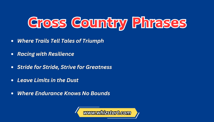 Cross Country Phrases