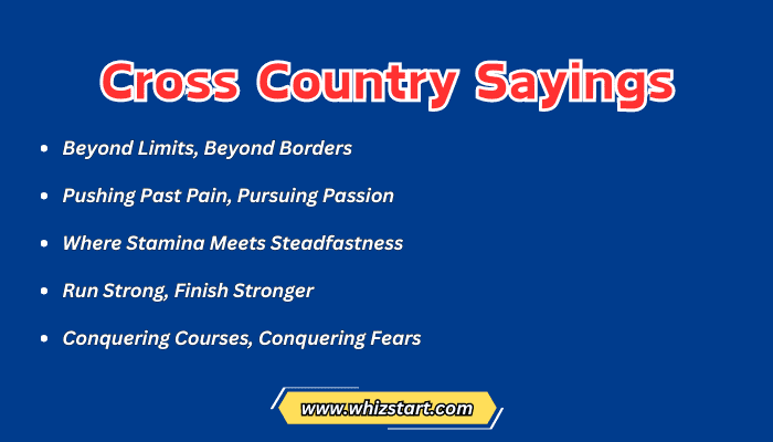 Cross Country Sayings