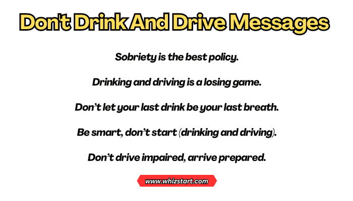 Don't Drink And Drive Messages