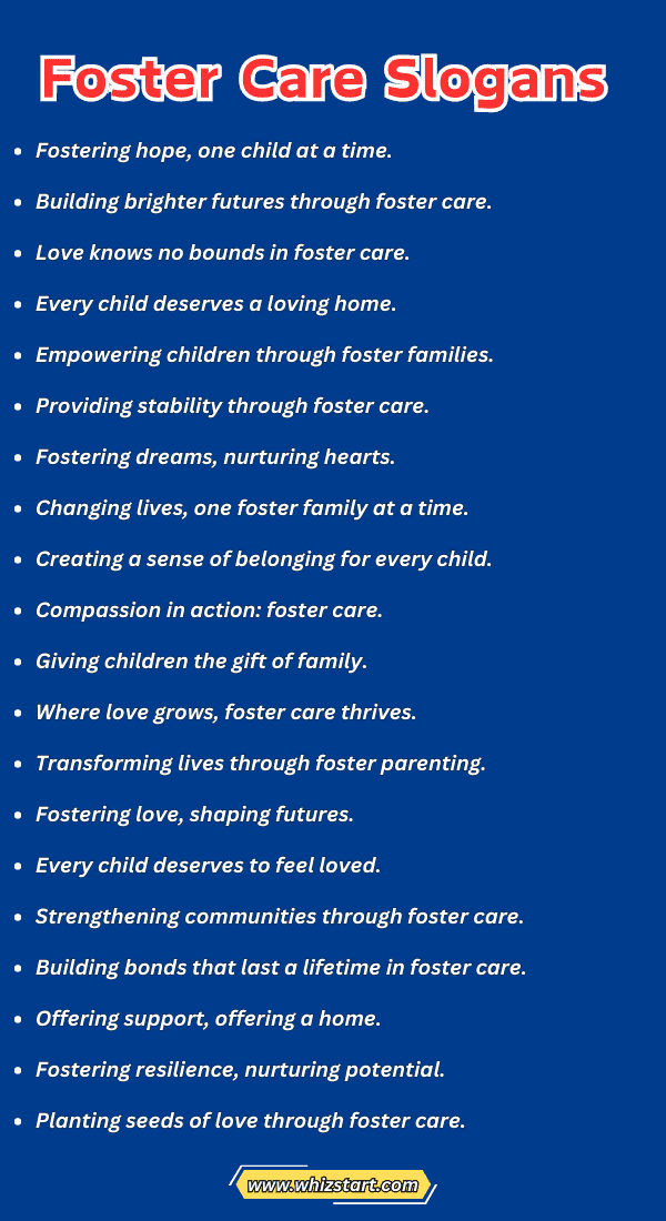 Foster Care Slogans