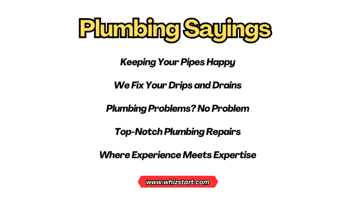 Plumbing Sayings