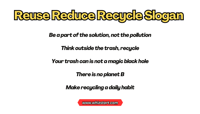 Reuse Reduce Recycle Slogan