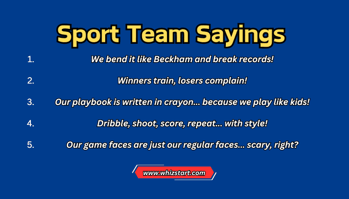 Sport Team Sayings