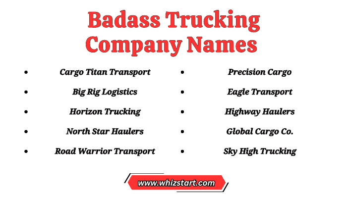Badass Trucking Company Names