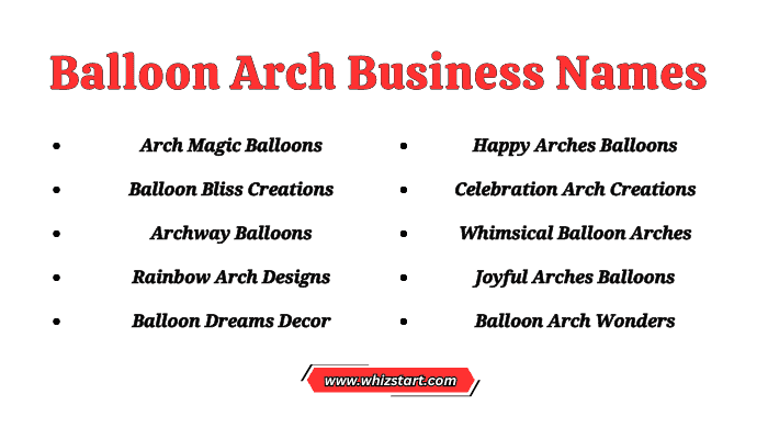 Balloon Arch Business Names