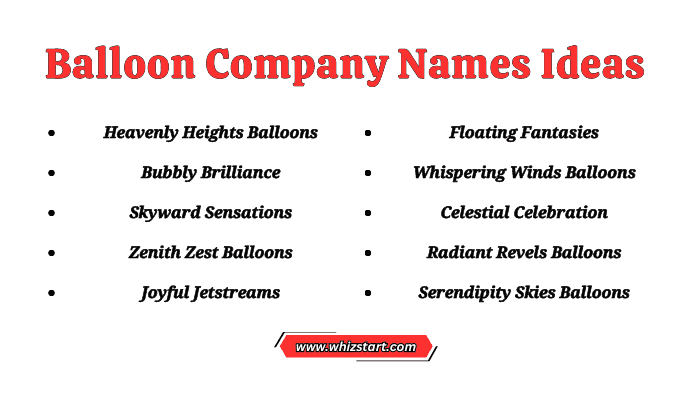 Balloon Company Names Ideas