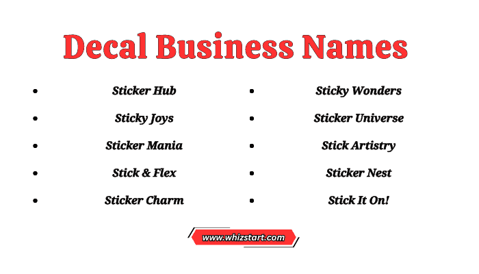 Decal Business Names