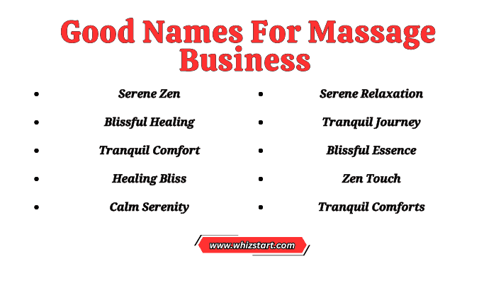 Good Names For Massage Business