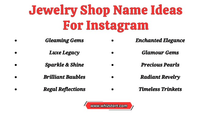 Jewelry Shop Name Ideas For Instagram