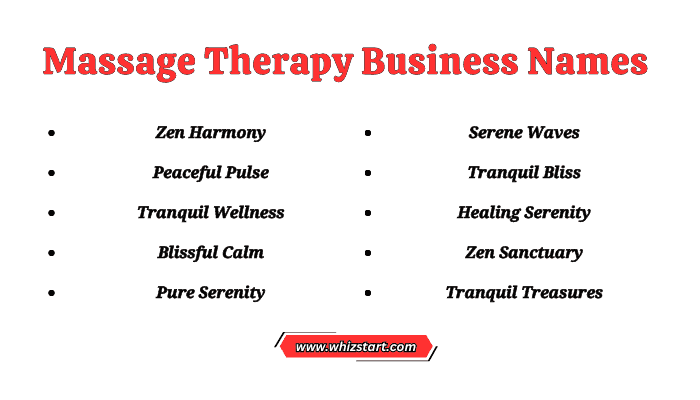Massage Therapy Business Names