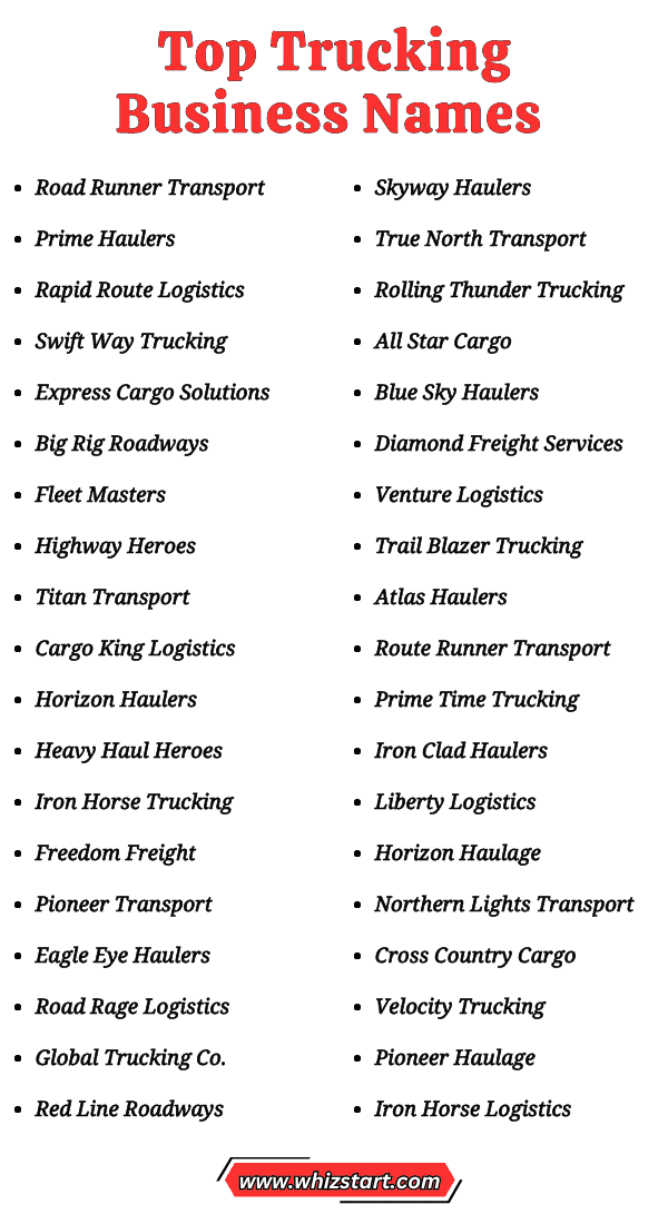 Trucking Business Names