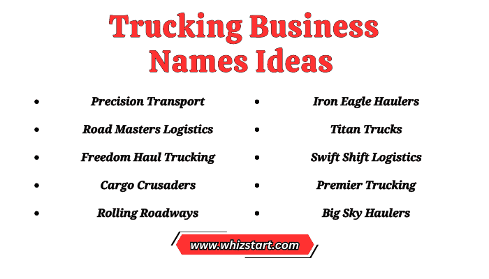 Trucking Business Names Ideas