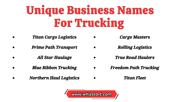 Unique Business Names For Trucking