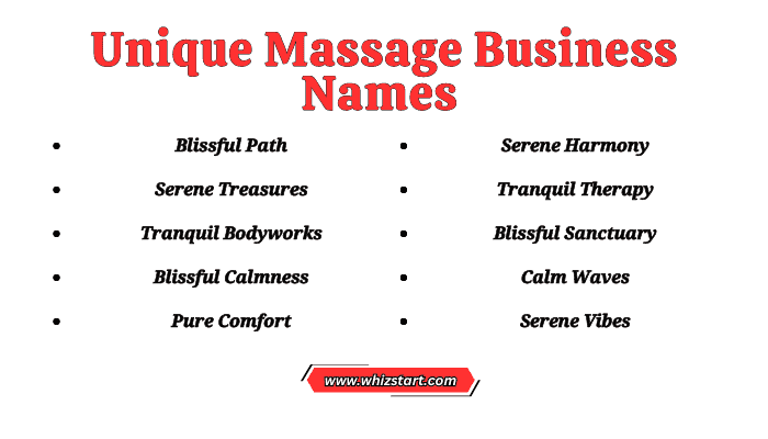 Unique Massage Business Names