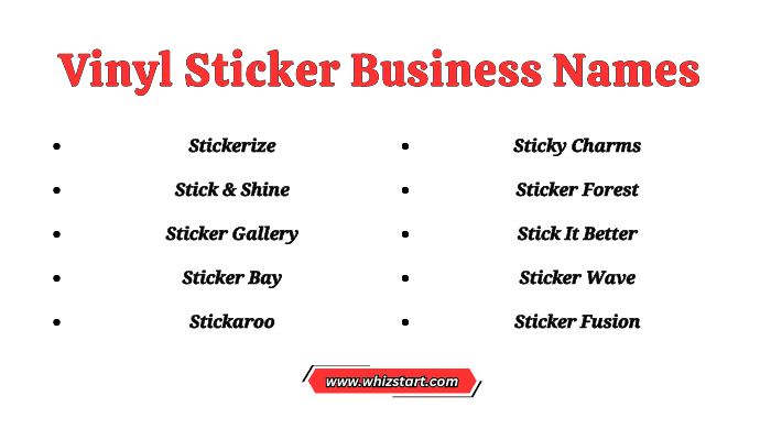 Vinyl Sticker Business Names
