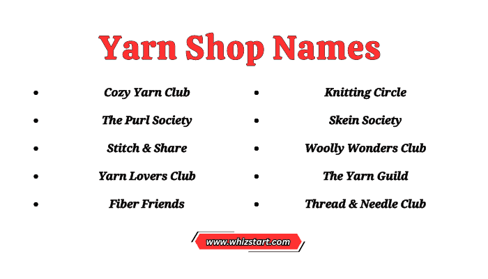 Yarn Shop Names