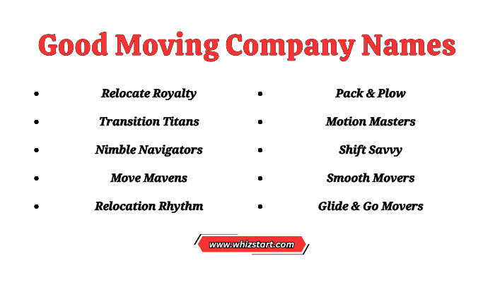 Good Moving Company Names