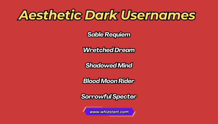 Aesthetic Dark Usernames