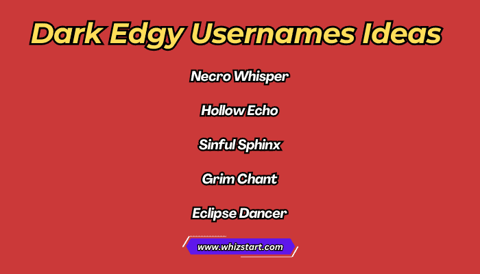 Dark Edgy Usernames Ideas