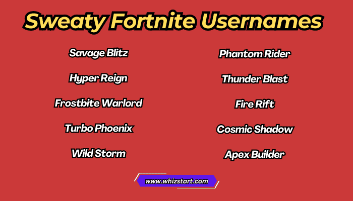 Sweaty Fortnite Usernames