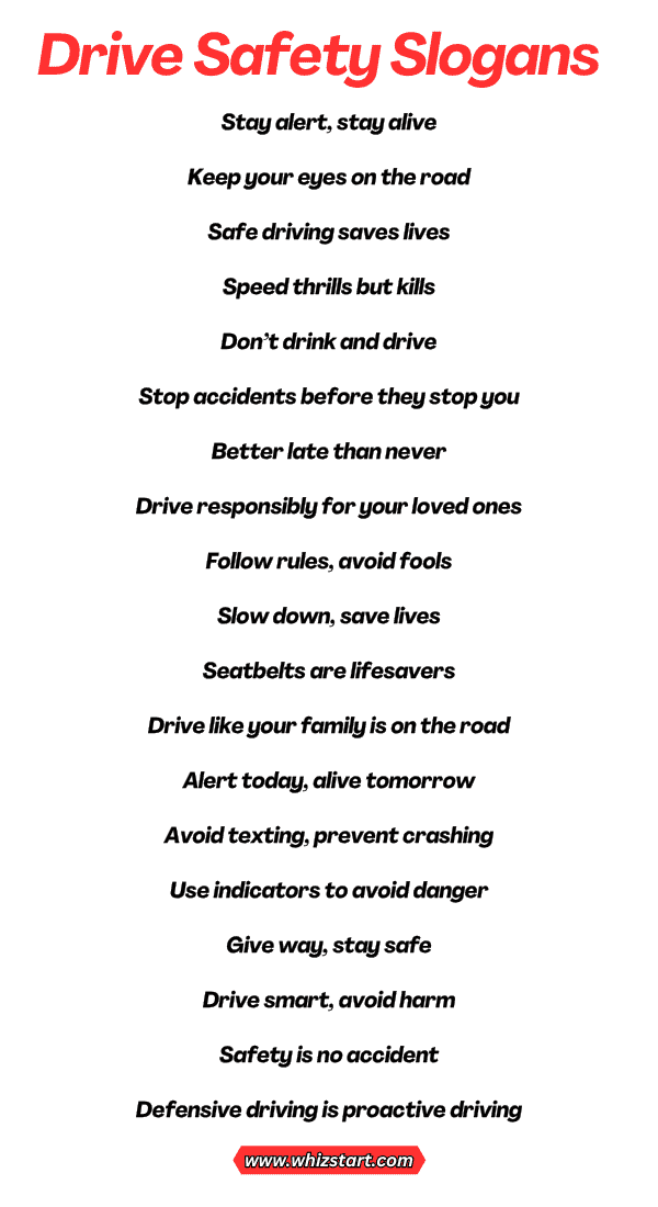 Drive Safety Slogans