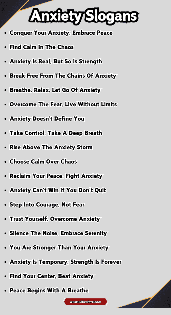 Anxiety Slogans