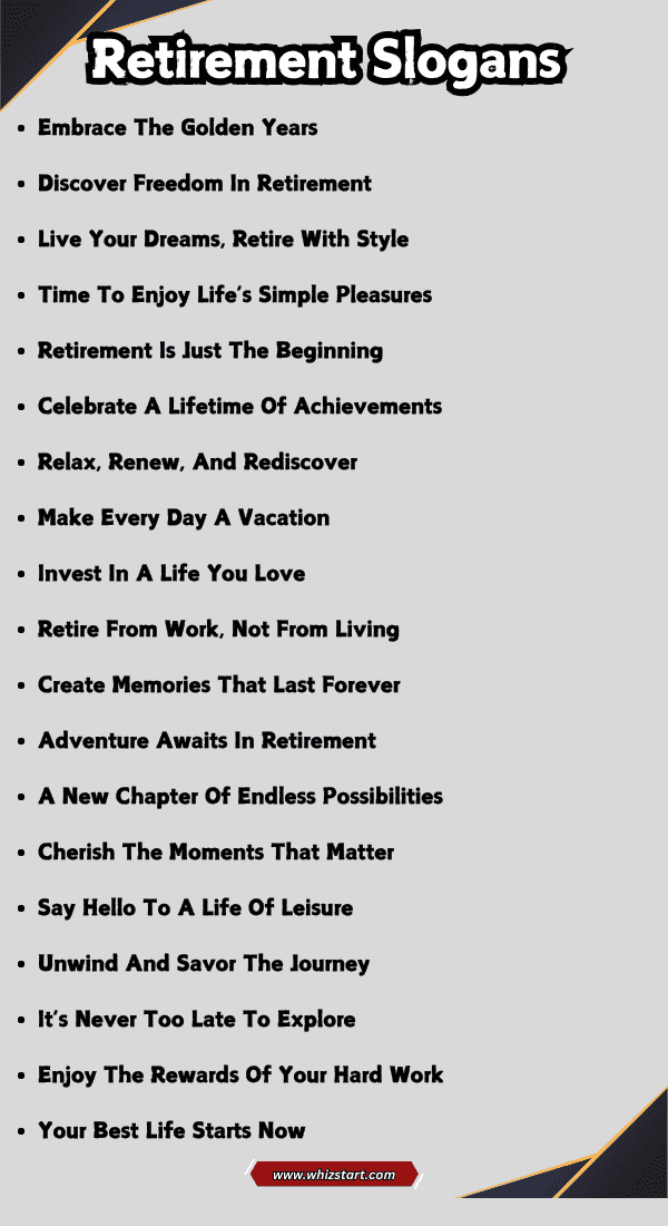 Retirement Slogans