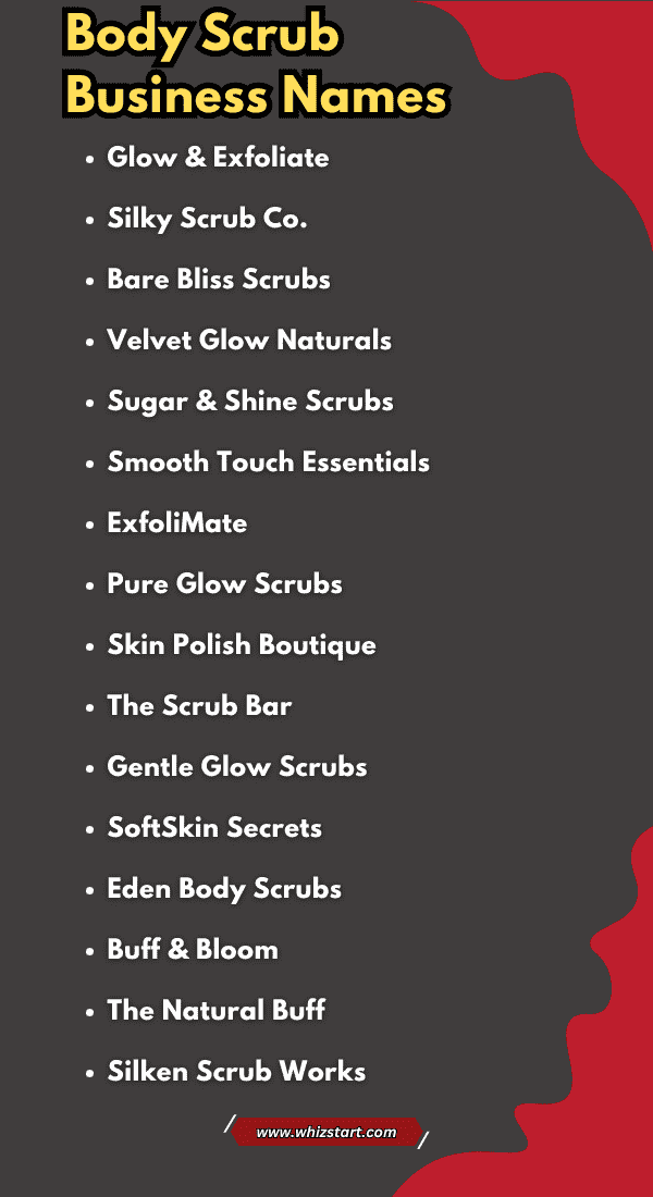 Body Scrub Business Names