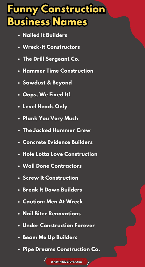 Funny Construction Business Names