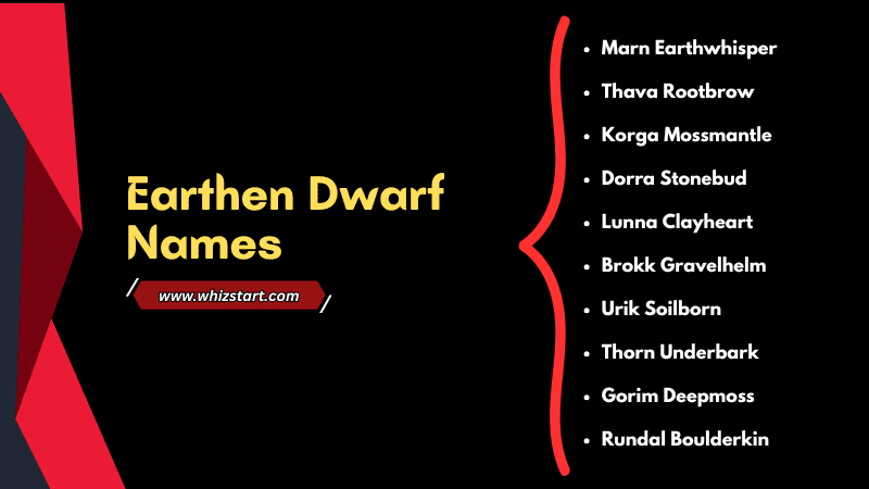 Earthen Dwarf Names