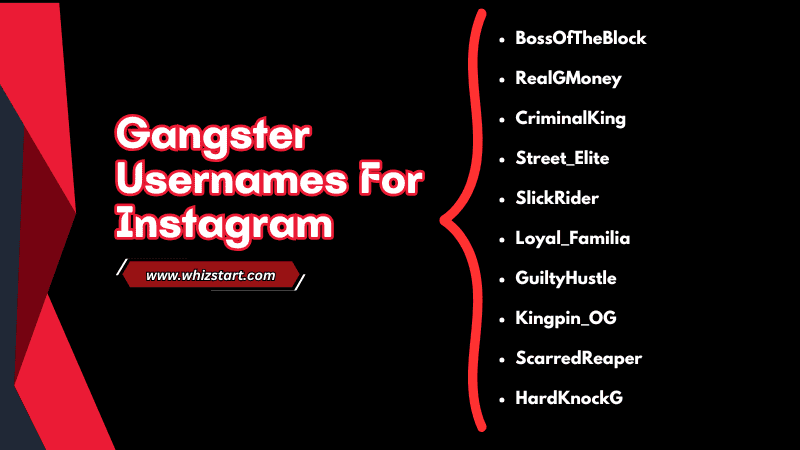 Gangster Usernames For Instagram