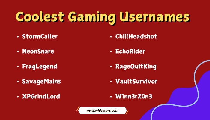 Coolest Gaming Usernames