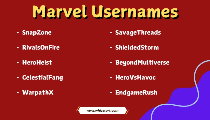 Marvel Usernames