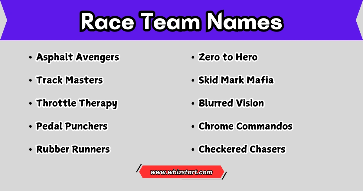 Race Team Names