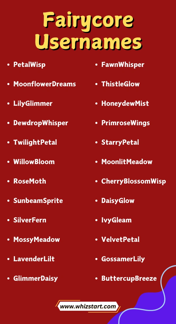 Fairycore Usernames