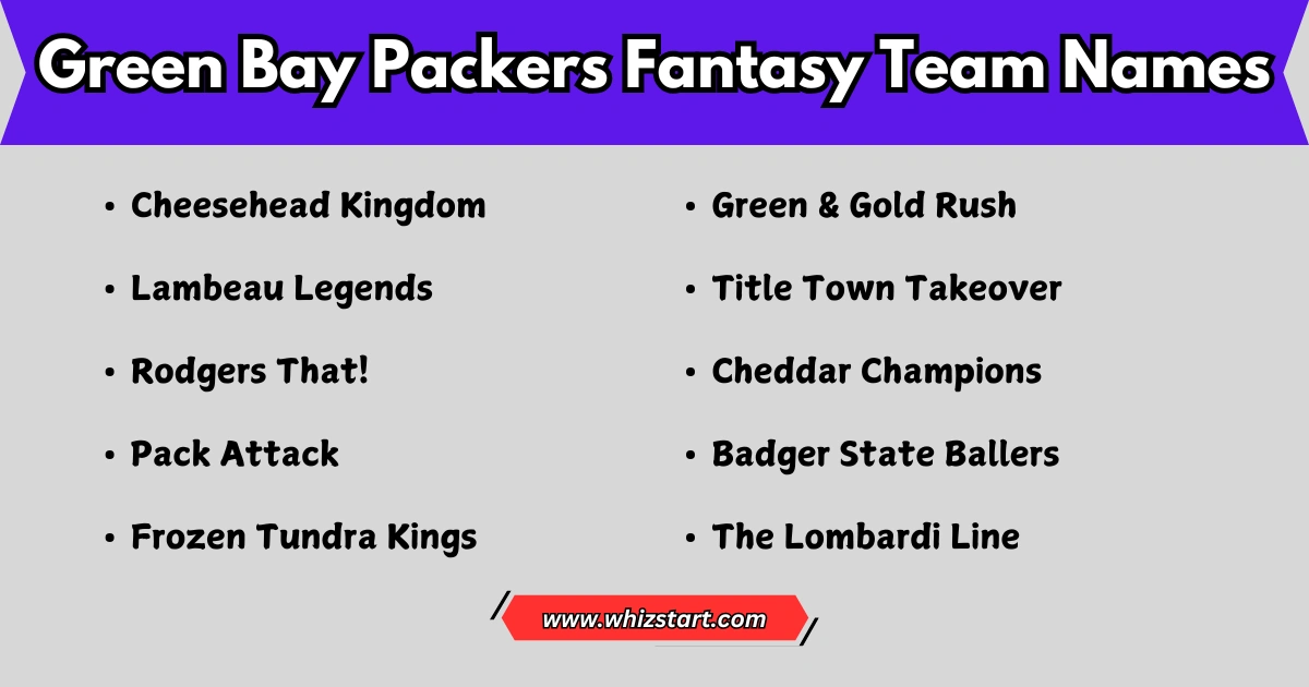 Green Bay Packers Fantasy Team Names