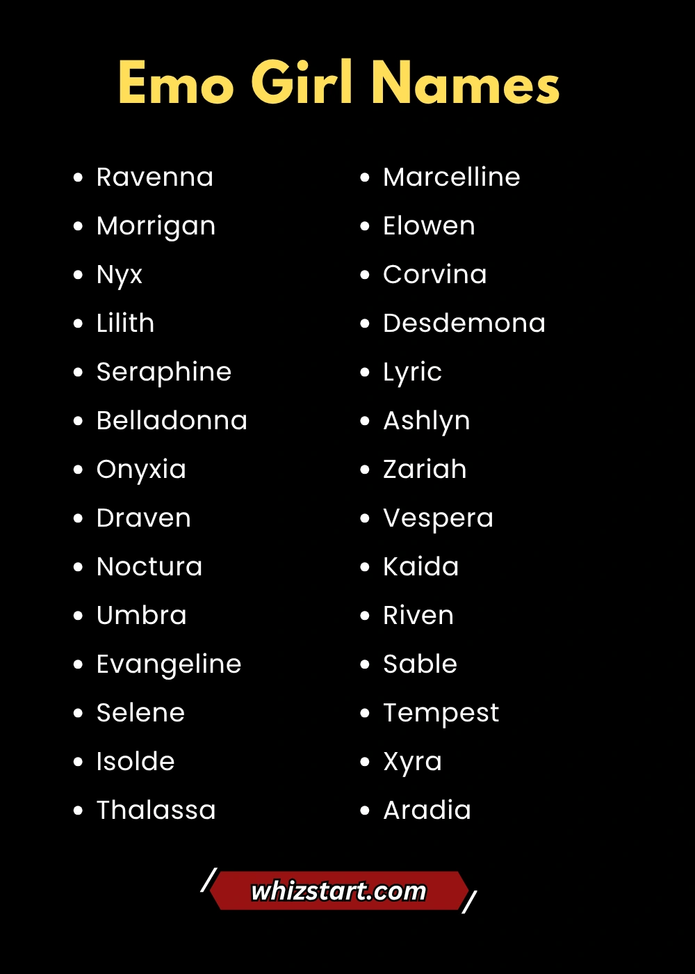 Emo Girl Names