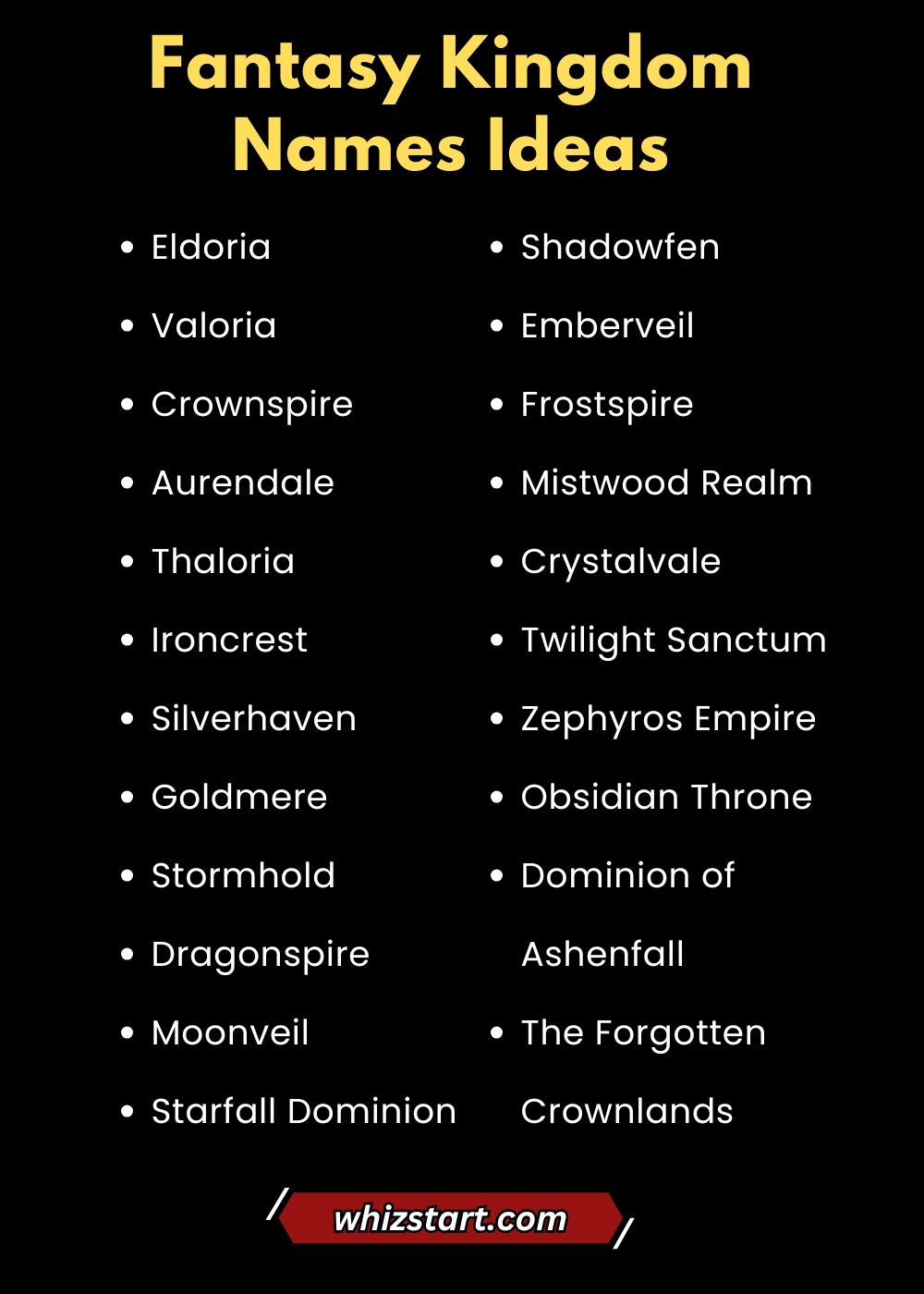 Fantasy Kingdom Names
