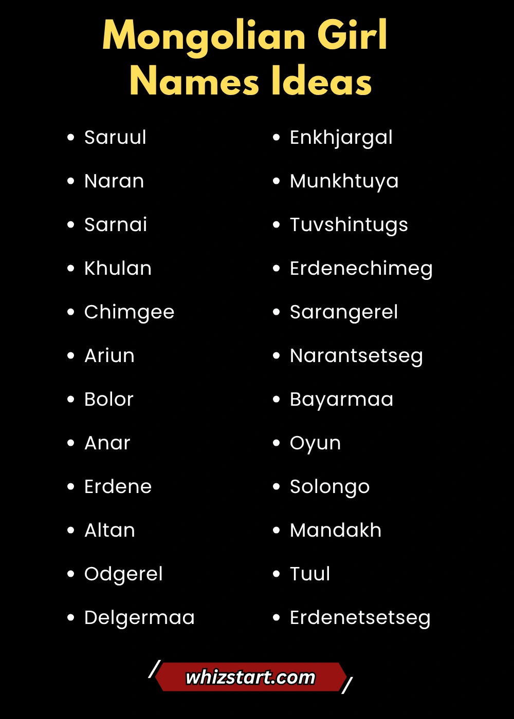 Mongolian Girl Names
