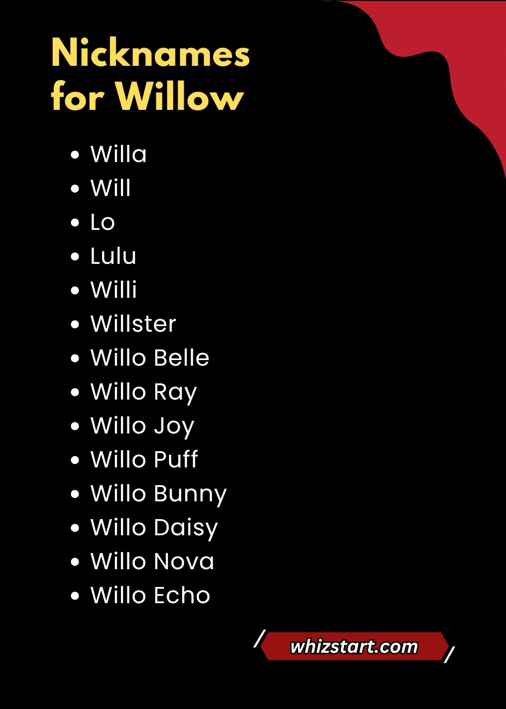 Nicknames for Willow