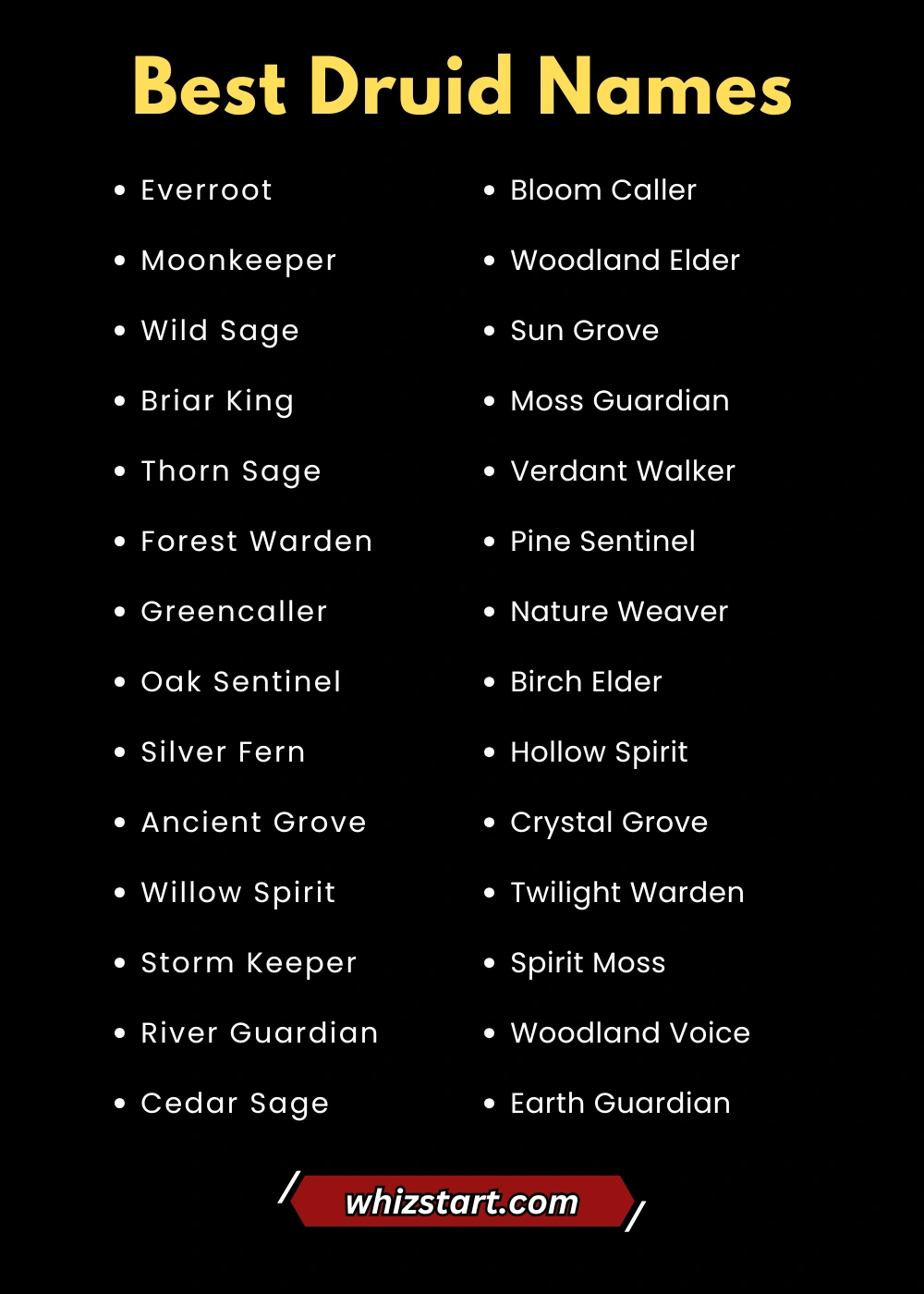 Best Druid Names