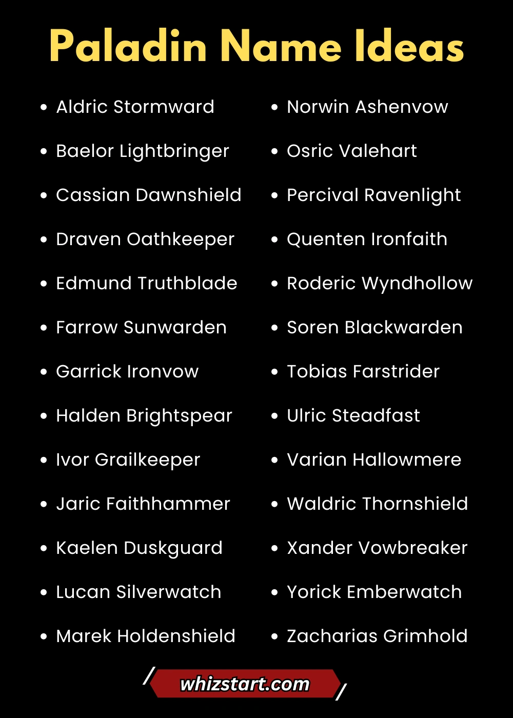 Paladin Names